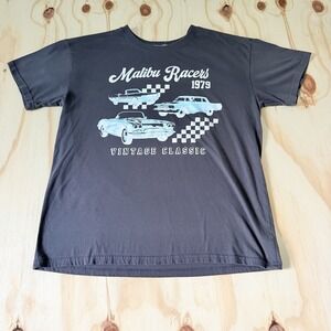 Malibu Racers 1979 Vintage Classic Cars Dark Gray Short Sleeve T-Shirt Retro